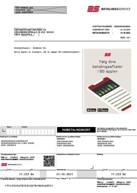 Opkrævning med standardlayout